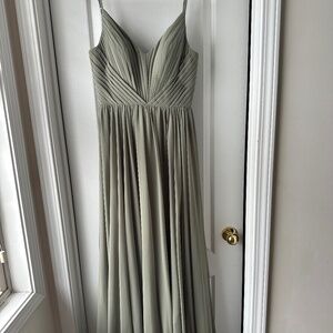 Revelry Silver Sage Chiffon Penelope Dress
